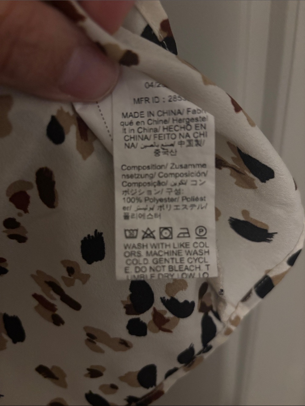 Women’s Cream Ruffle Sleeve Blouse with Multi-Color Spot Print - Picture 3 of 4